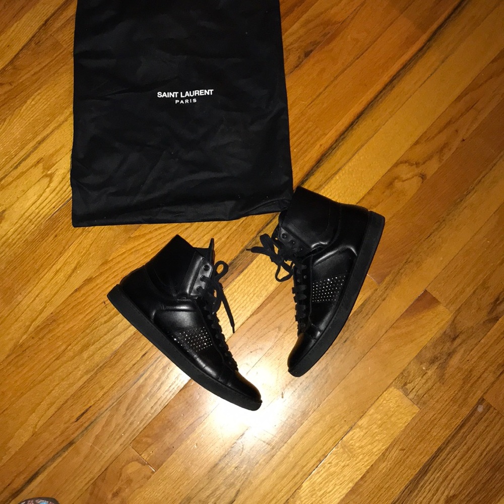 Authentic Saint Laurent Studded Hi-Top Sneakers